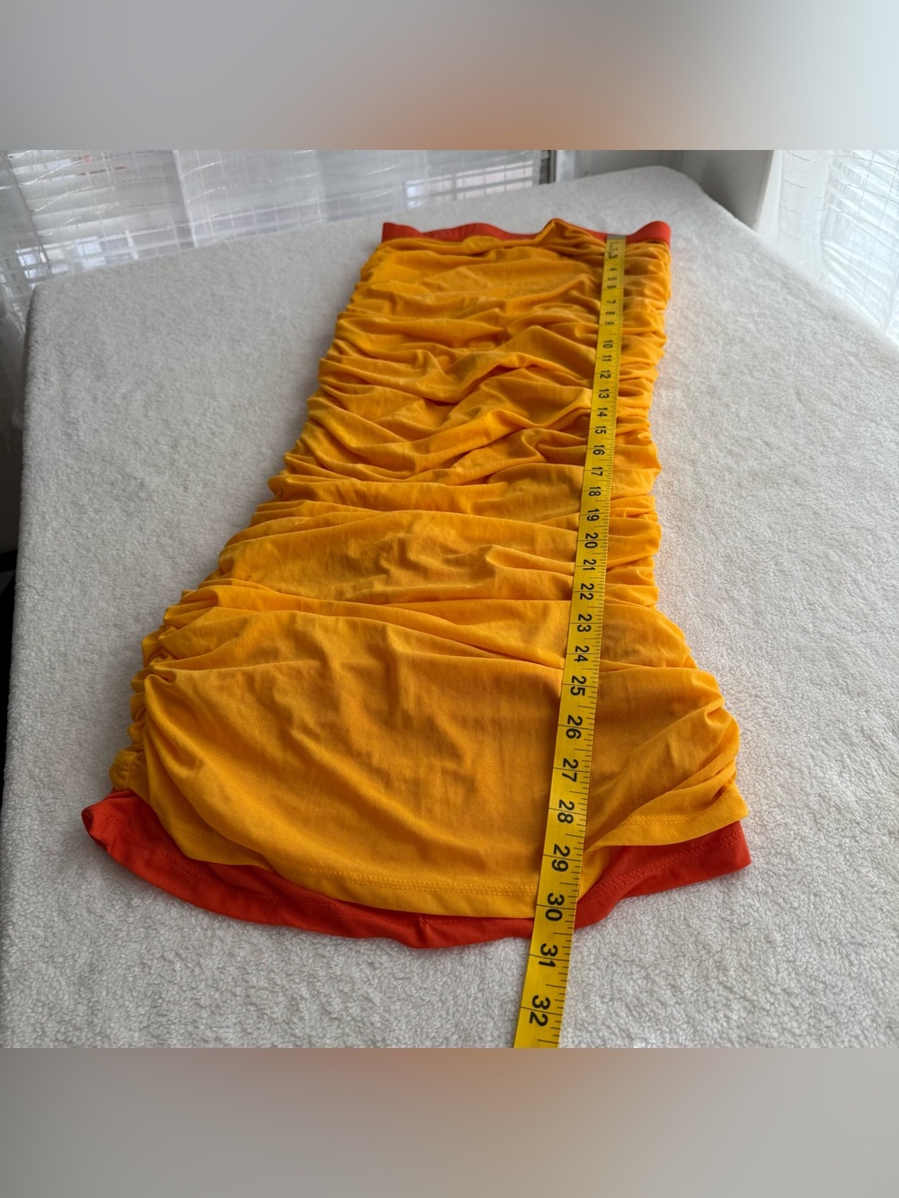 Simon Miller MESH Stretch Midi Pluto Ruched Skirt Sunset Orange Small Luxury - Picture 9 of 9